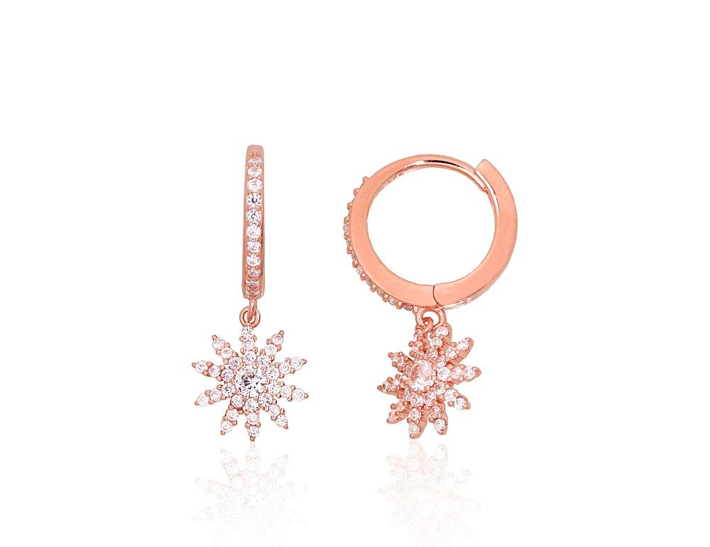 Silver hoop earrings with Zirkons