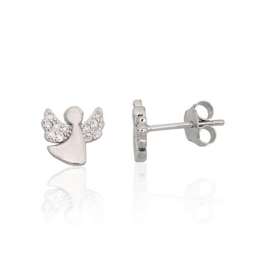 Silver stud earrings with Zirkons