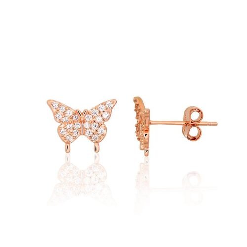 Silver stud earrings with Zirkons