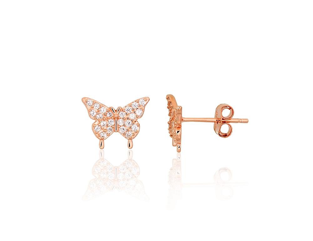 Silver stud earrings with Zirkons