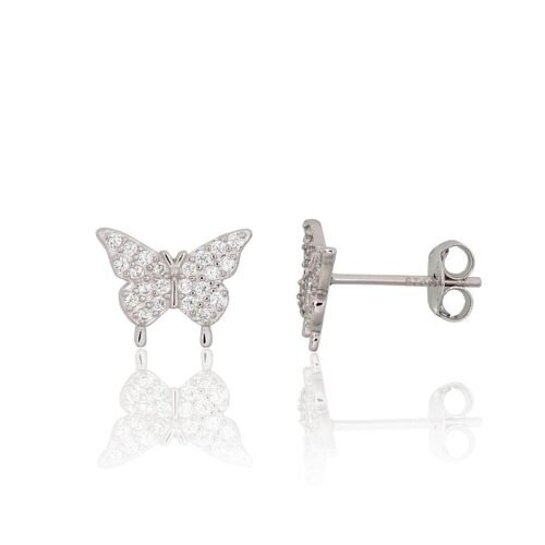 Silver stud earrings with Zirkons