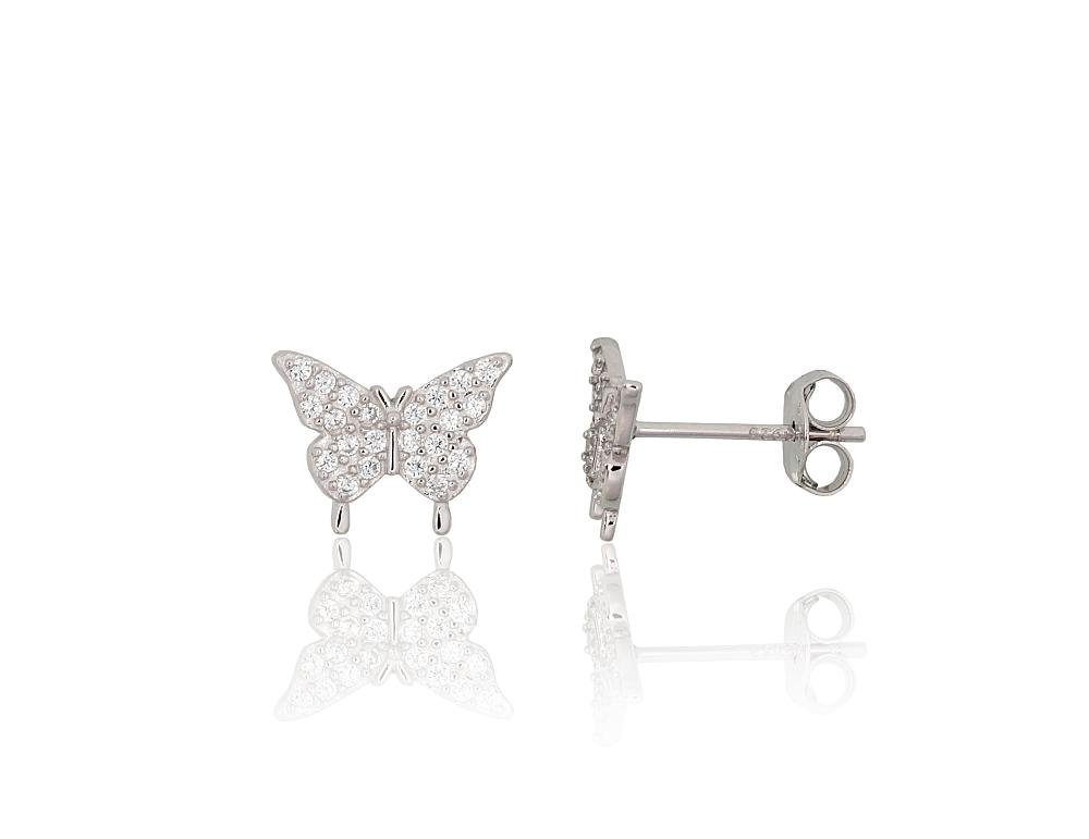 Silver stud earrings with Zirkons
