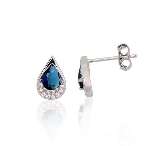 Silver stud earrings with Zirkons