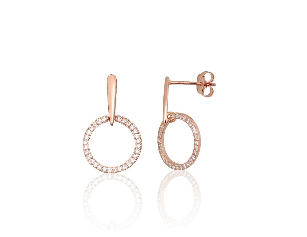 Silver stud earrings with Zirkons