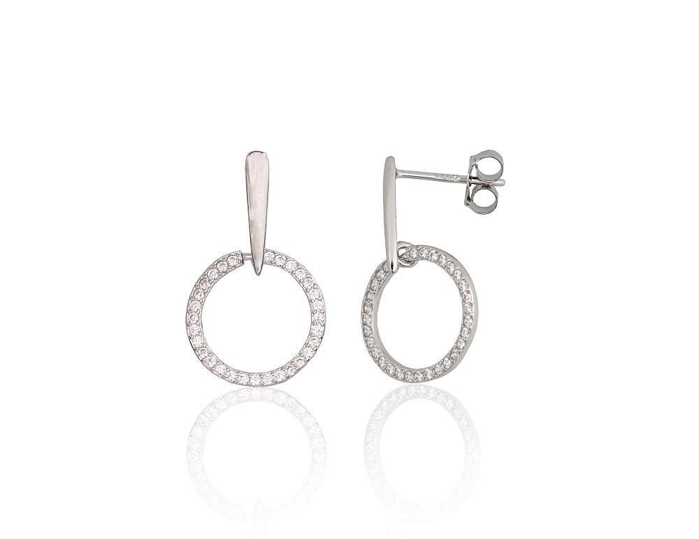 Silver stud earrings with Zirkons