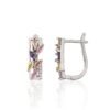 Silver earrings with 'english' lock with Zirkons
