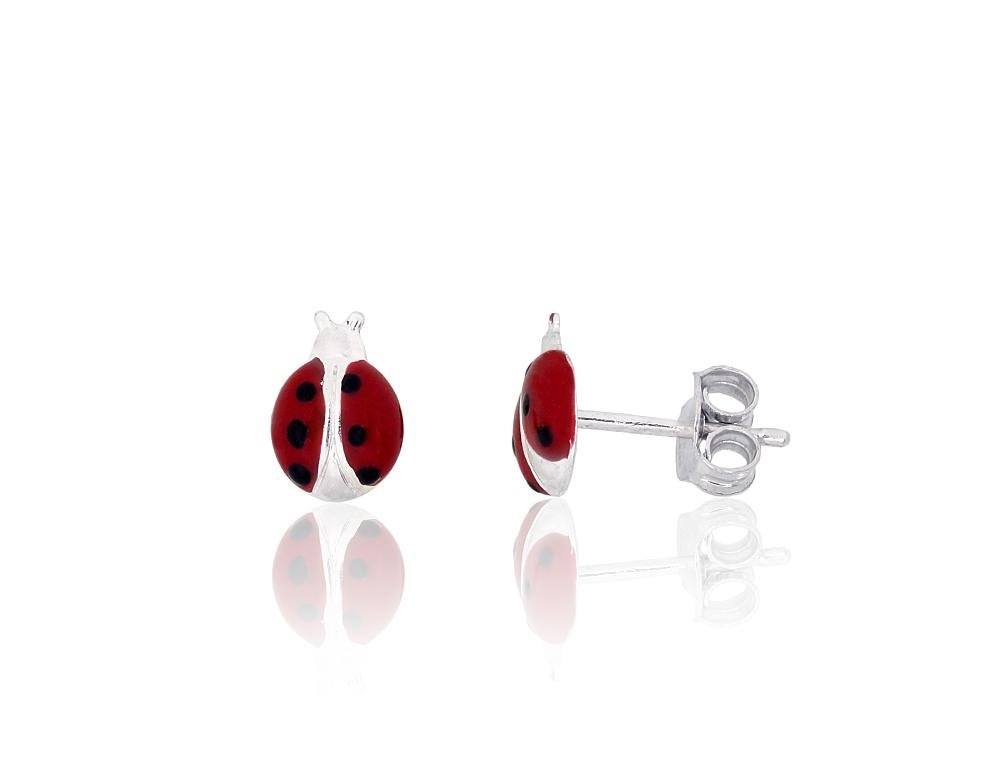 Silver stud earrings with Jewelery enamel