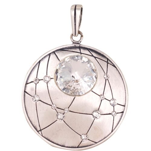 Silver pendant with Crystals