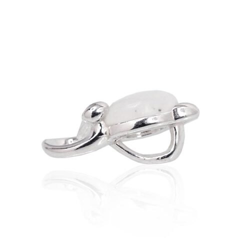 Alternative view of Silver pendant with Zirkons , Moonstone