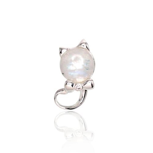 Silver pendant with Zirkons , Moonstone