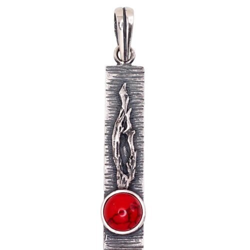 Silver pendant with Coral (Imitation)