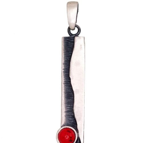 Silver pendant with Coral (Imitation)