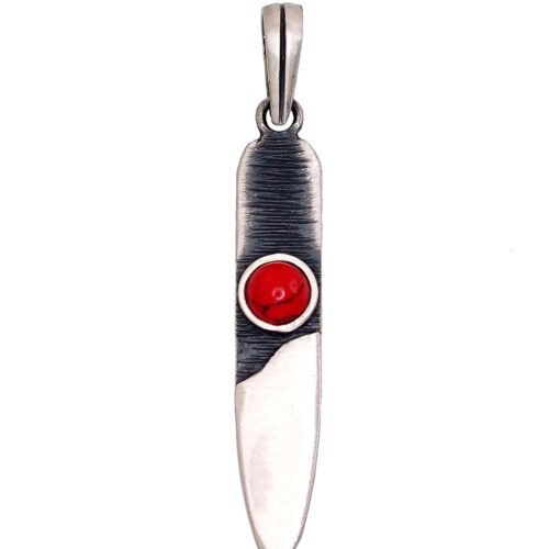 Silver pendant with Coral (Imitation)
