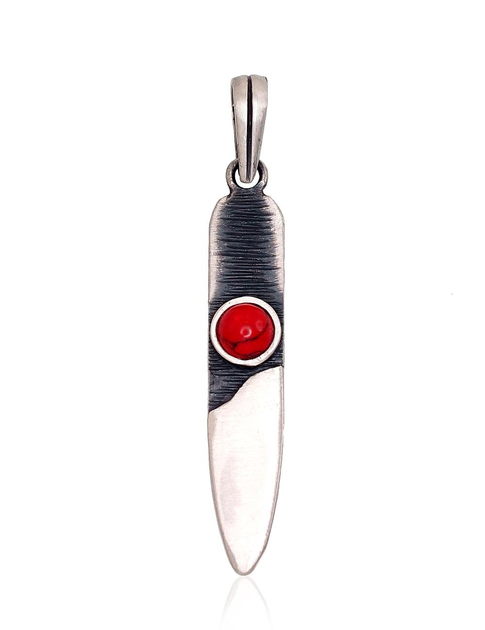 Silver pendant with Coral (Imitation)