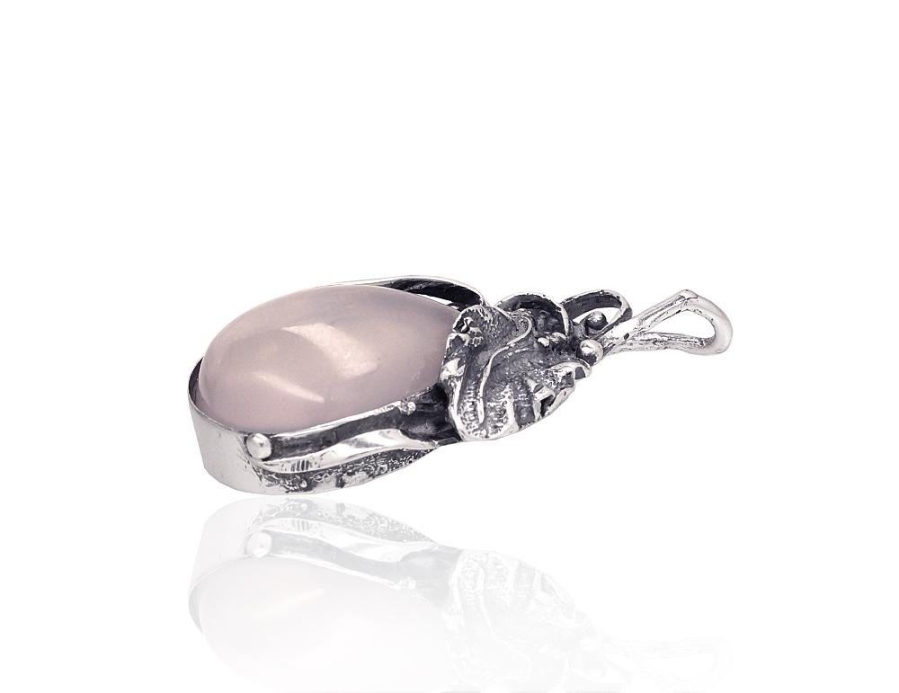 Silver pendant with Pink Quarz - Image 2