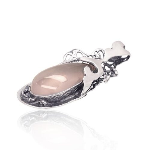 Alternative view of Silver pendant with Pink Quarz