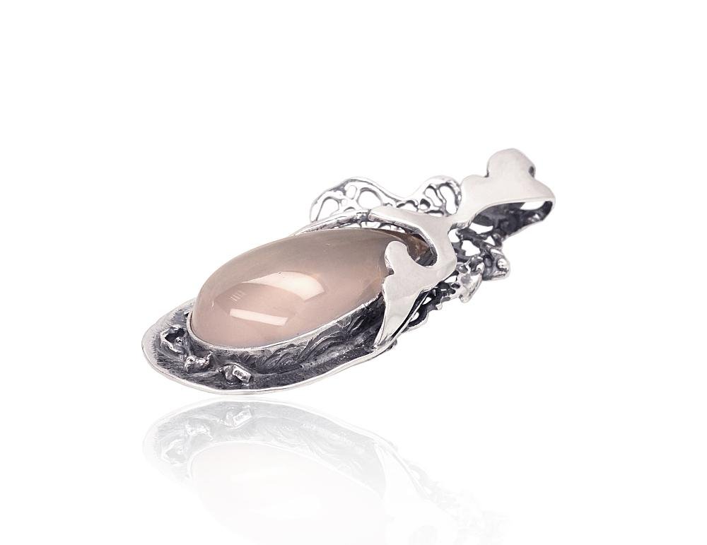 Silver pendant with Pink Quarz - Image 2