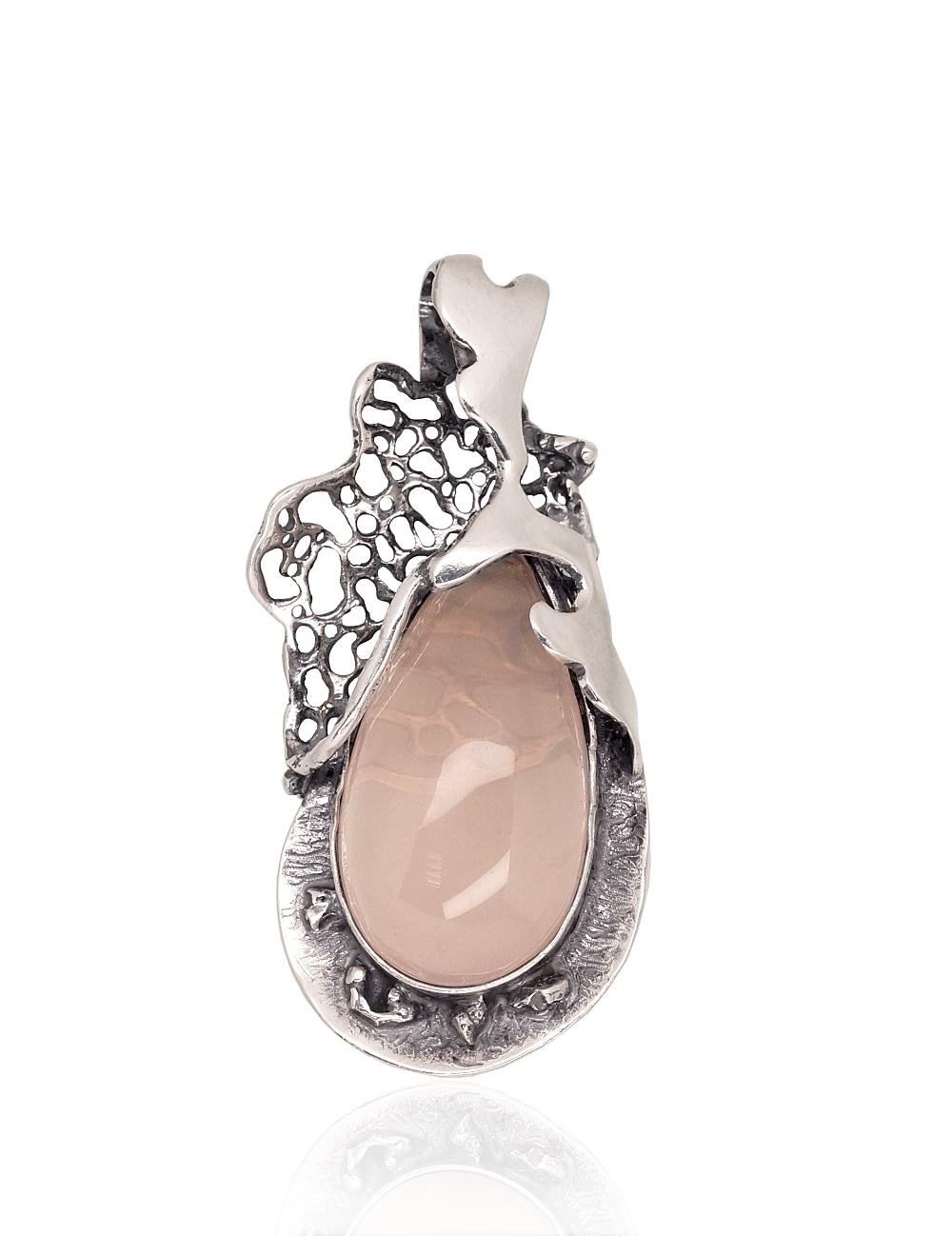 Silver pendant with Pink Quarz
