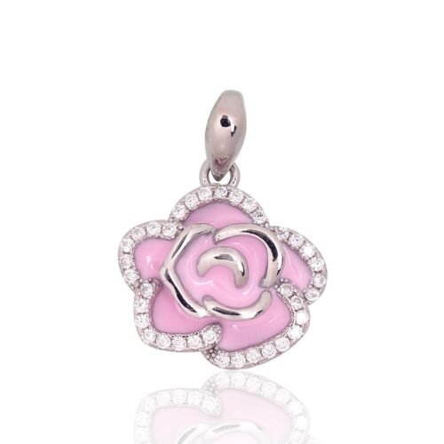 Silver pendant with Zirkons , Jewelery enamel