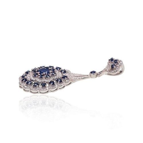 Alternative view of Silver pendant with Zirkons , Sapphire
