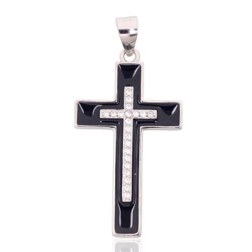 Silver pendant with Zirkons , Jewelery enamel