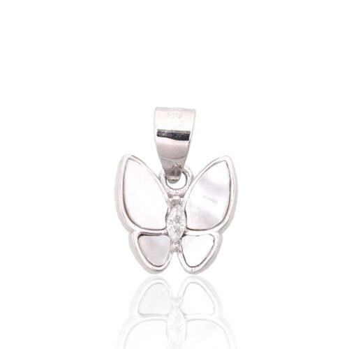 Silver pendant with Zirkons , Mother-of-pearl
