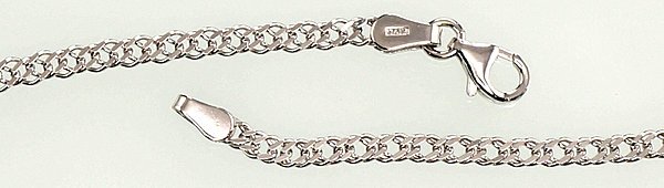 Silver chain Rombo 2,8 mm , diamond cut - Image 2
