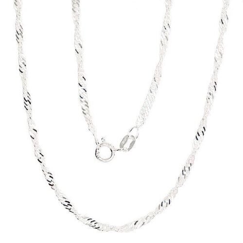 Silver chain Singapore 2,5 mm , diamond cut