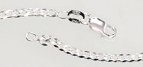 Alternative view of Silver chain Curb 2.5 mm , diamond cut