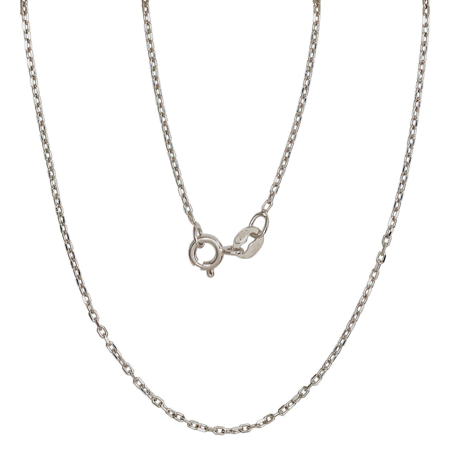 Silver chain Anchor 1 mm , diamond cut