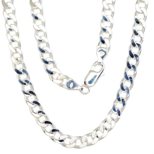 Silver chain Curb 5,9 mm , diamond cut