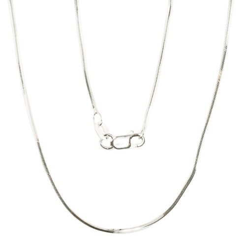 Silver chain Snake 1 mm , diamond cut