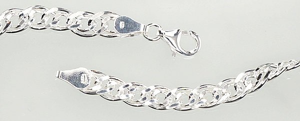 Silver chain Mona Liza 6 mm , diamond cut - Image 2