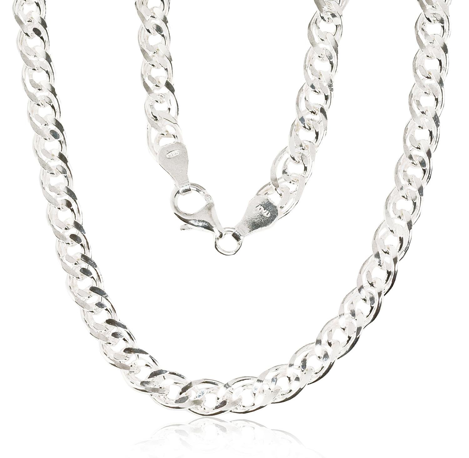 Silver chain Mona Liza 6 mm , diamond cut