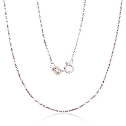 Silver chain Curb 1 mm , diamond cut