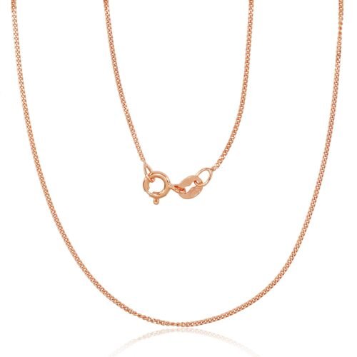 Silver chain Curb 1 mm , diamond cut