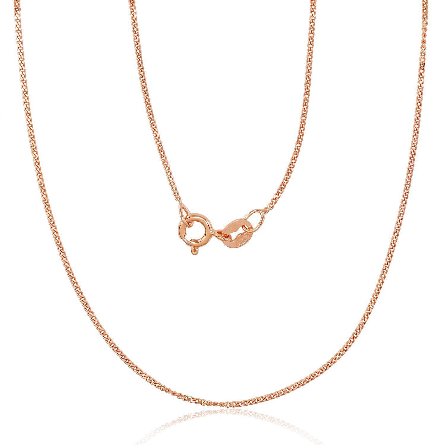 Silver chain Curb 1 mm , diamond cut