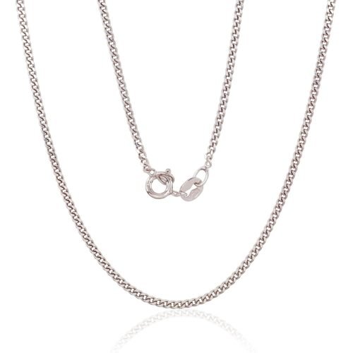 Silver chain Curb 2 mm , diamond cut