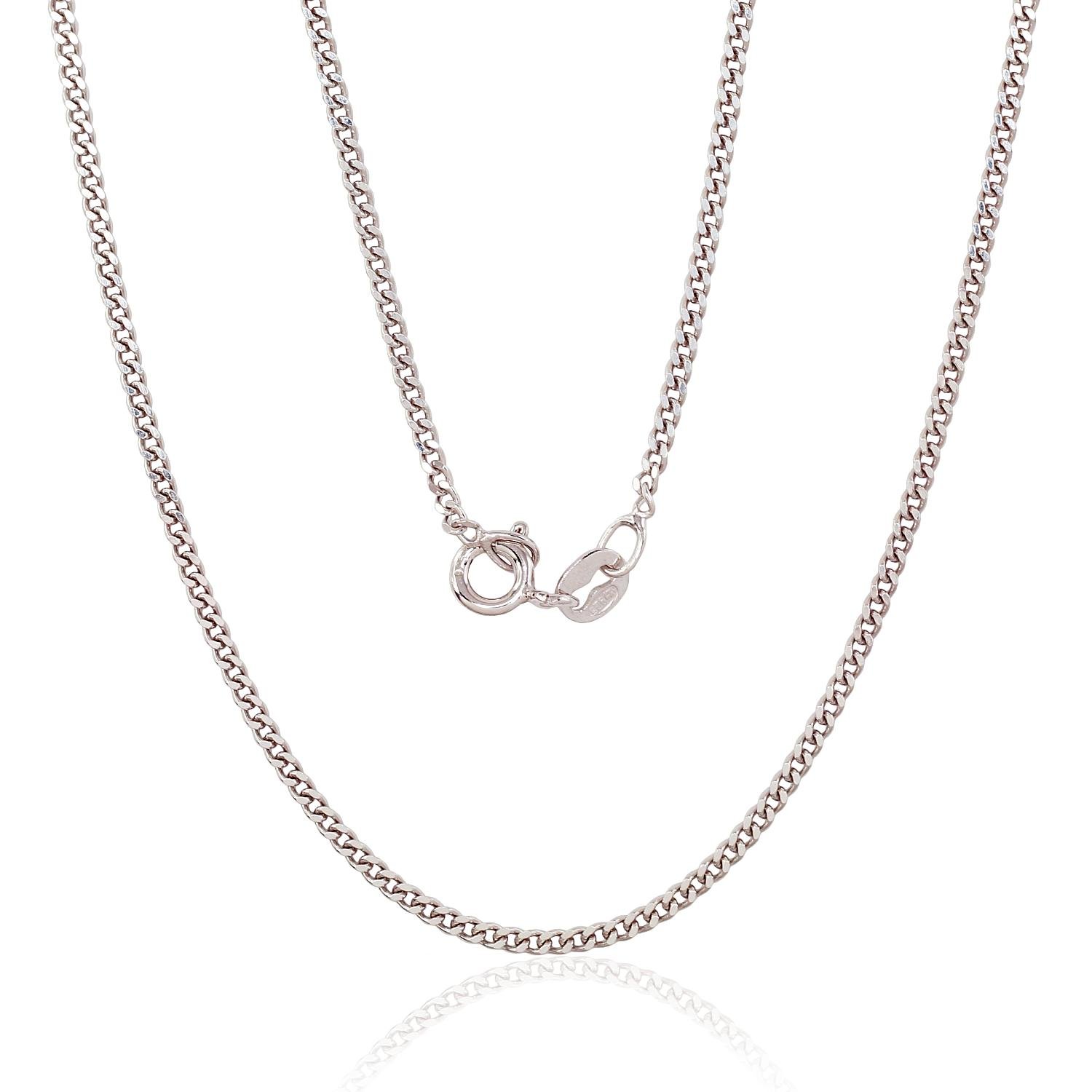 Silver chain Curb 2 mm , diamond cut
