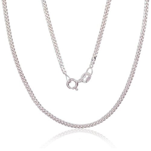 Silver chain Curb 2 mm , diamond cut
