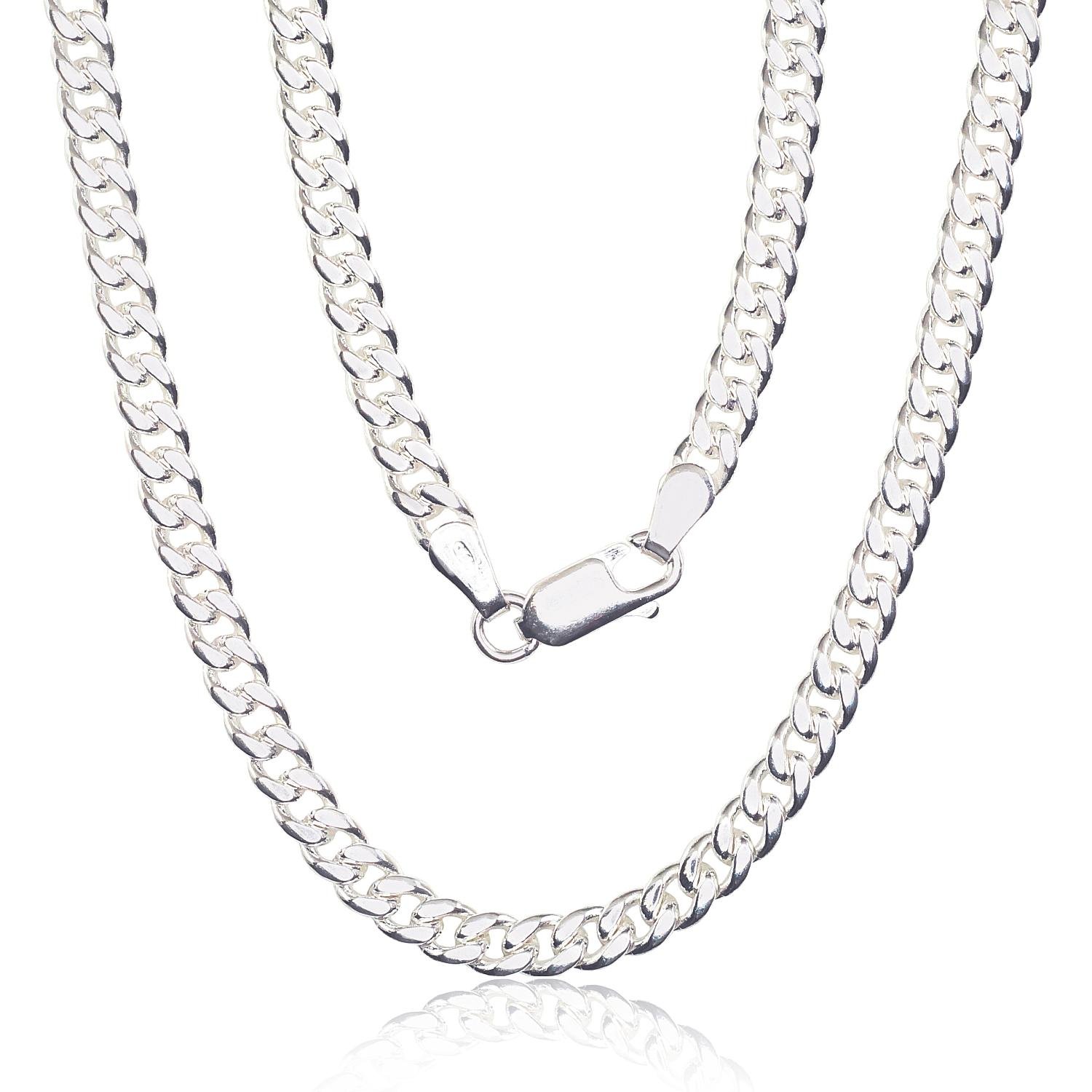Silver chain Curb 4 mm