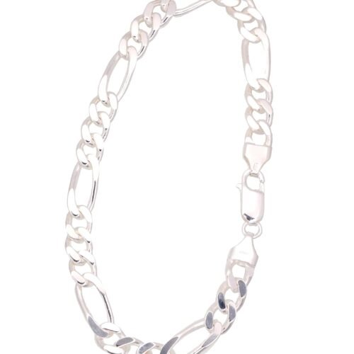 Silver chain Figaro 7 mm , diamond cut