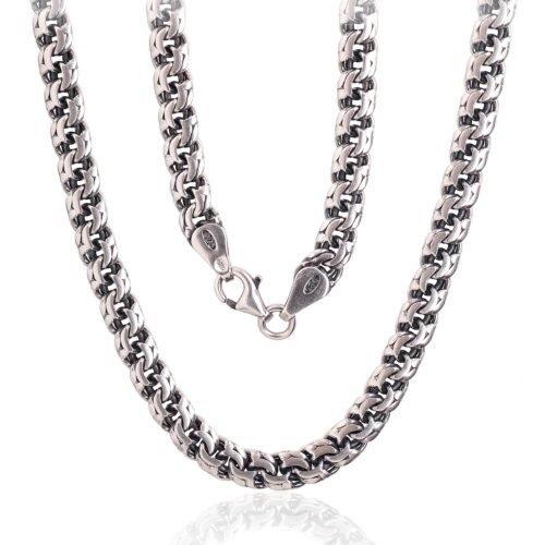 silver chain necklace 925 oxidized chain necklace for men