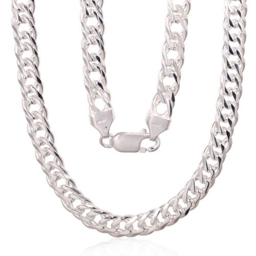 Silver chain Double rombo 6 mm , diamond cut