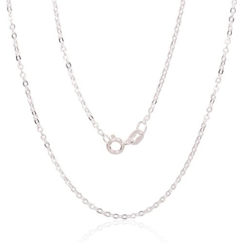 Silver chain Anchor round 1 mm , diamond cut