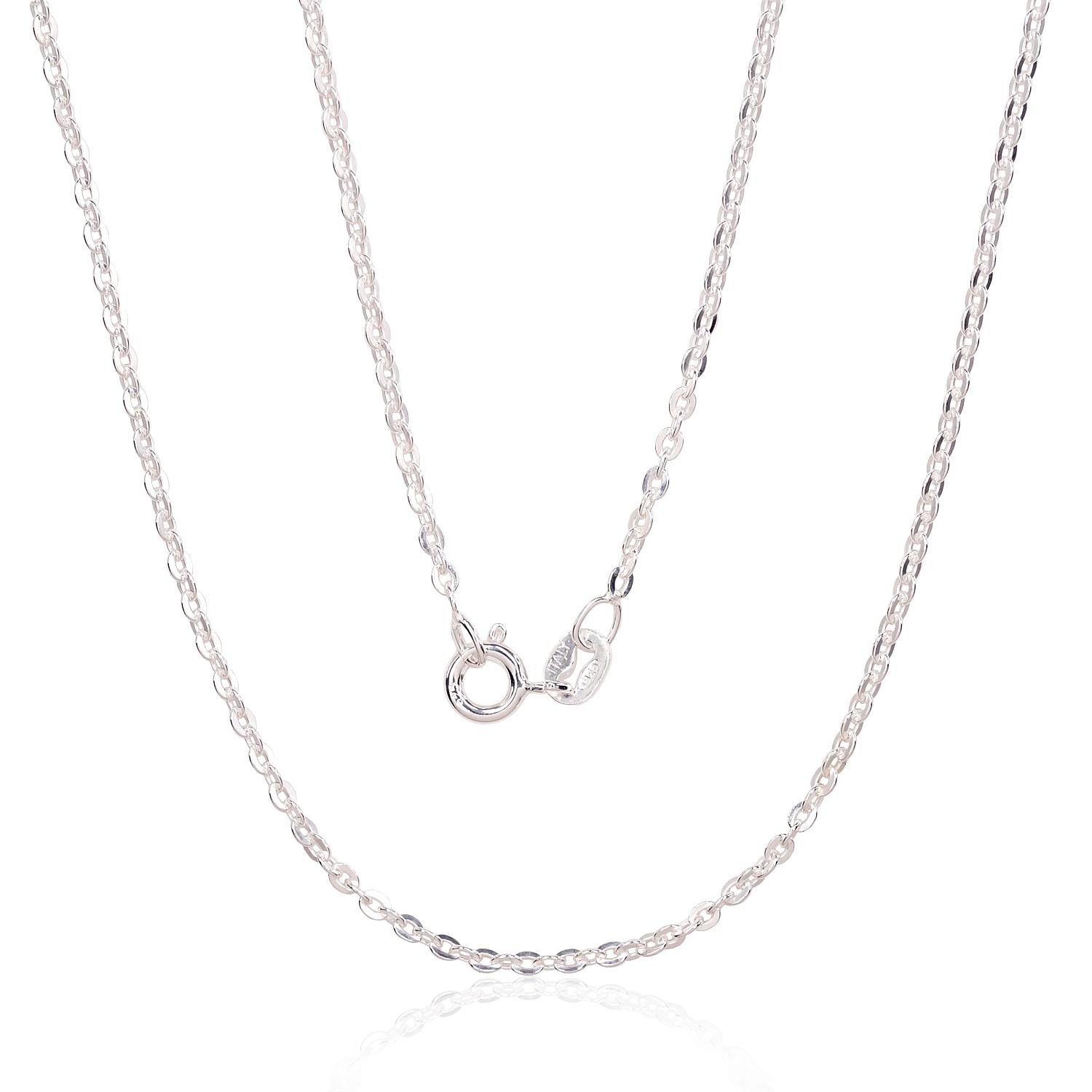 Silver chain Anchor round 2 mm , diamond cut
