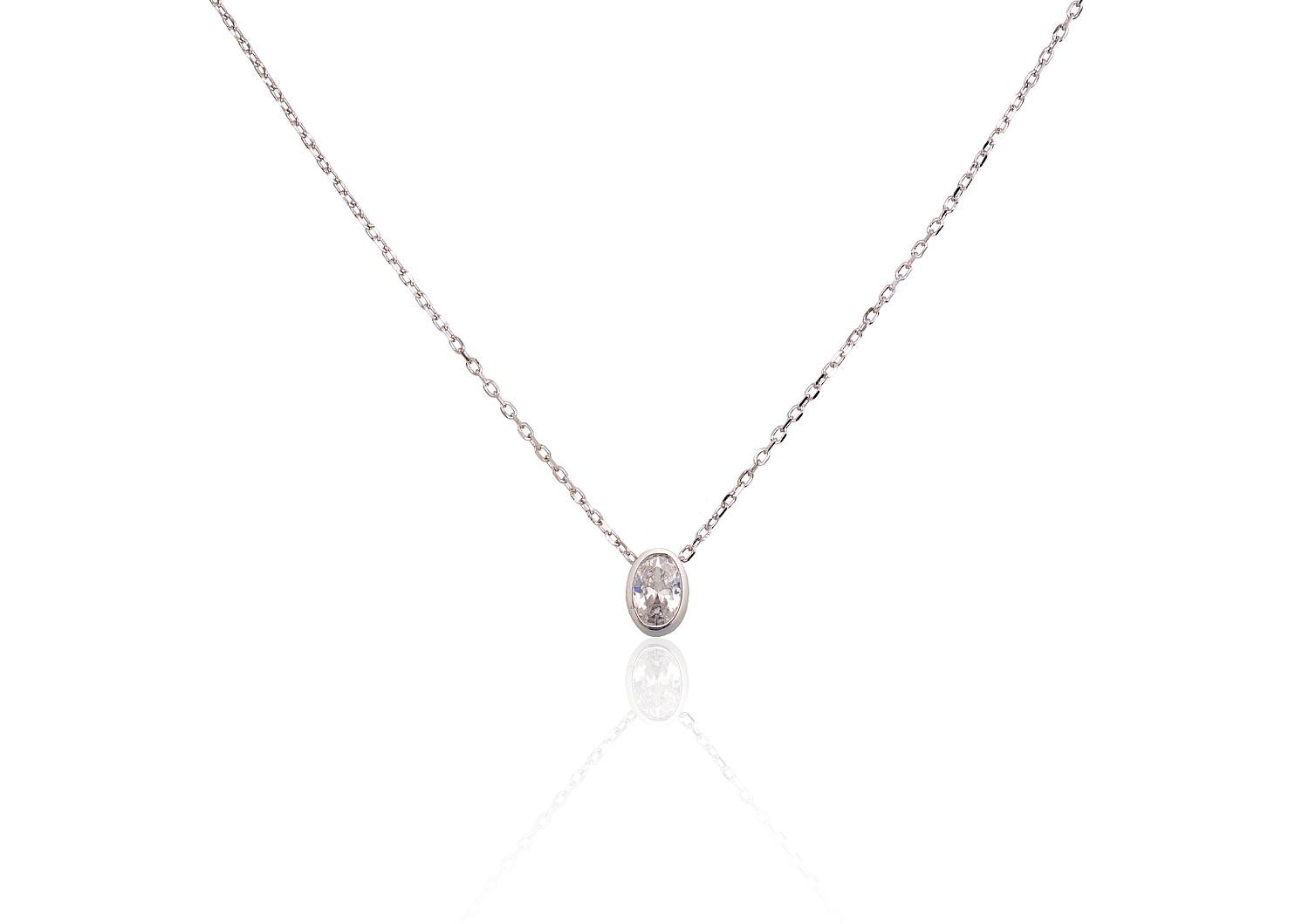 Silver necklace with Zirkons