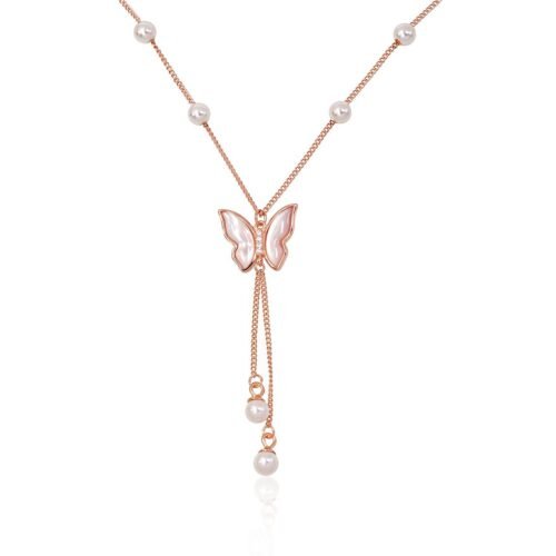 Silver necklace with Zirkons , Fresh-water Pearl , Mother-of-pearl