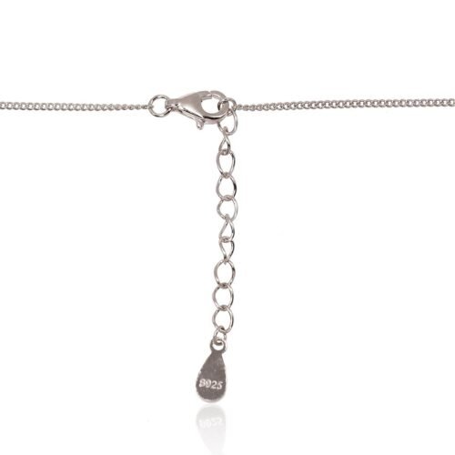 Alternative view of Silver necklace with Zirkons , Fresh-water Pearl , Mother-of-pearl