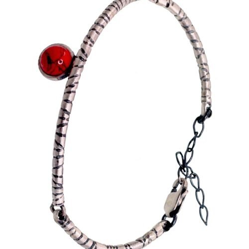 Silver bracelet with Coral (Imitation)